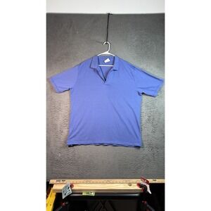 Crest Polo Shirt Mens 2XL Blue Made USA Classic Short Sleeve Cotton Blend Casual